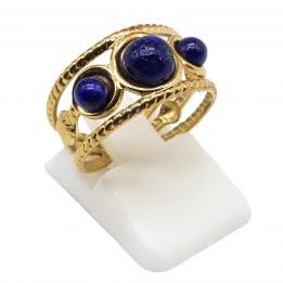 Anillo Acero Inox. triple LAPISLÁZULI